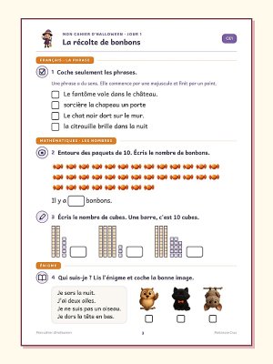 Cahiers de vacances d'Halloween : CE1 et CE2